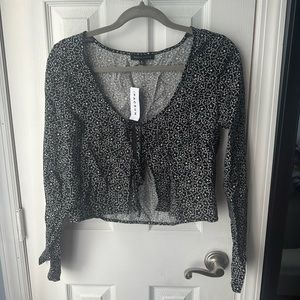 Kendall and Kylie Black Floral Blouse